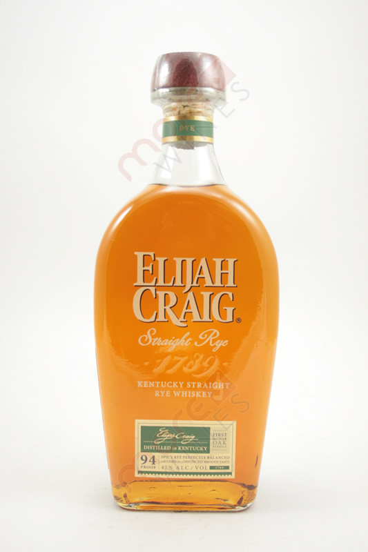 Elijah Craig Straight Rye Whiskey 750ml MoreWines