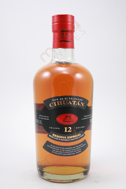 Cihuatan Solera 12 Year Old Reserva Especial Rum 750ml - MoreWines
