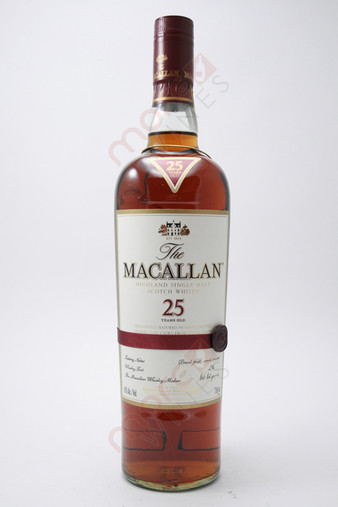 The Macallan 25 Year Single Malt Highland Scotch Whisky 750ml