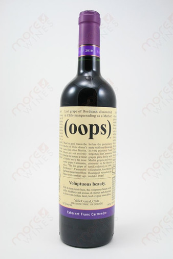Oops Cabernet Franc Carmenere 2010 750ml - MoreWines