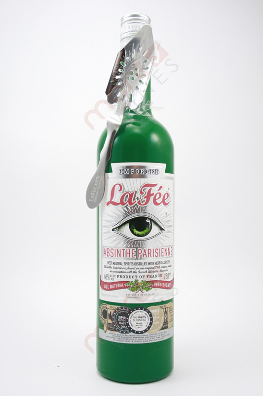 LA FEE - Coffret 2 Mignonnettes & 1 cuillère - Absinthe Verte - 60,5% Alcool  - Origine : France - Bouteille 10 cl : : Epicerie