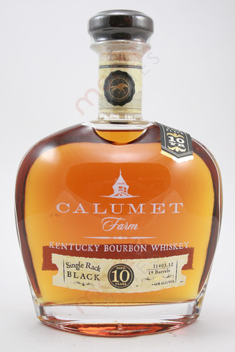 Calumet Farm Single Rack Black 10 Year Old Kentucky Bourbon Whiskey 750ml 