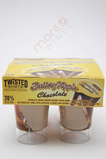 Twisted Shotz Buttery Nipple Chocolate and Butterscotch Liqueur 4 x 25ml 