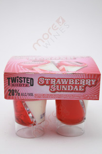 Twisted Shotz Strawberry Sundae Strawberry & Vanilla Vodka Liqueur 4 x 25ml 