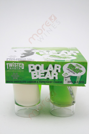 Twisted Shotz Polar Bear White Chocolate & Peppermint Liqueur 4 x 25ml 