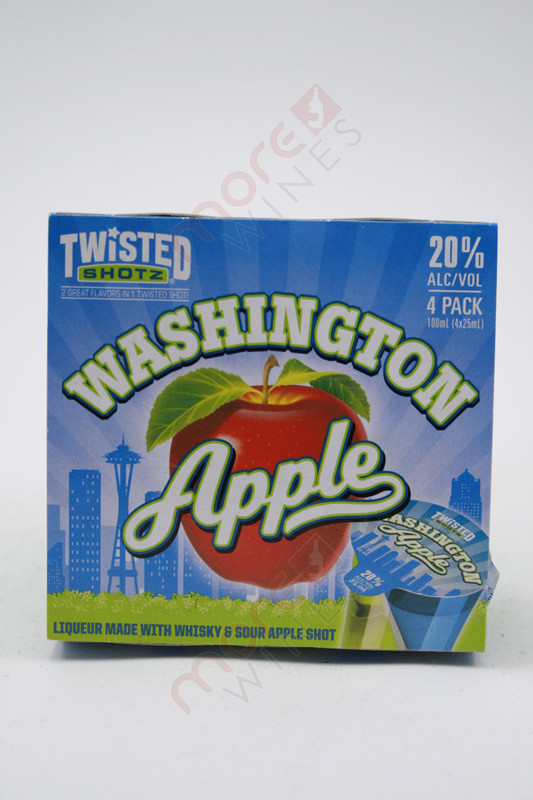 Twisted Shotz Washington Apple Shot Liqueur 4 x 25ml - MoreWines