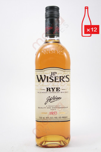 .P. Wiser's Rye Blended Canadian Whisky 750ml (Case of 12) FREE SHIPPING $19.99/Bottle 