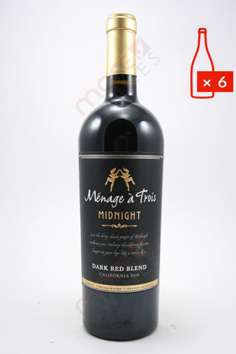  Menage a Trois Midnight Dark Red Blend 750ml (Case of 6) FREE SHIPPING $11.99/Bottle