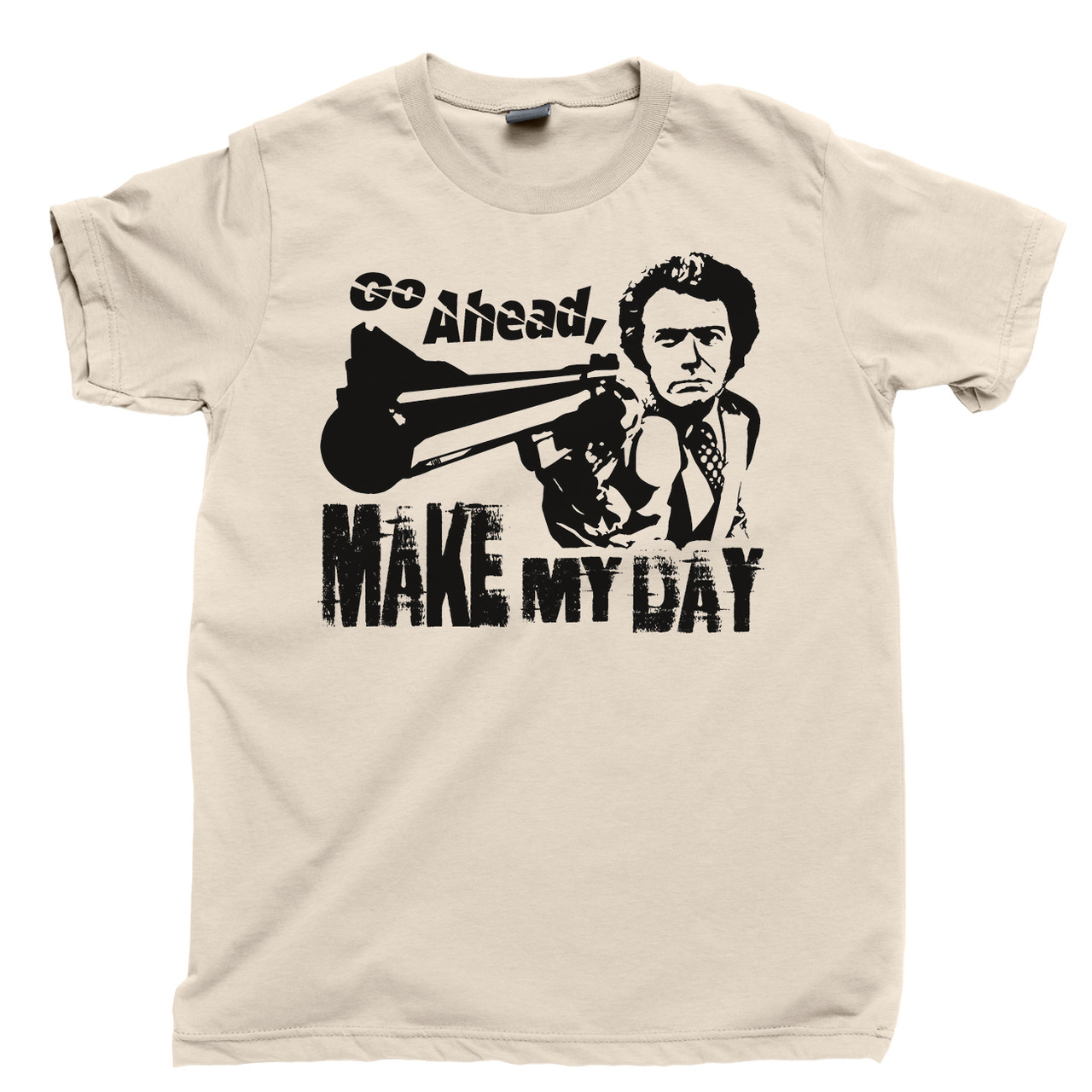 Make My Day T Shirt - Dirty Harry, Inspector Harry Callahan, Clint Eastwood  Movie Tee
