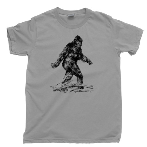 Bigfoot T Shirt Sasquatch Yeti Cryptid Light Gray Tee