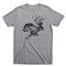 Jackalope T Shirt Jackrabbit With Antelope Horns Cryptid Sport Gray Tee