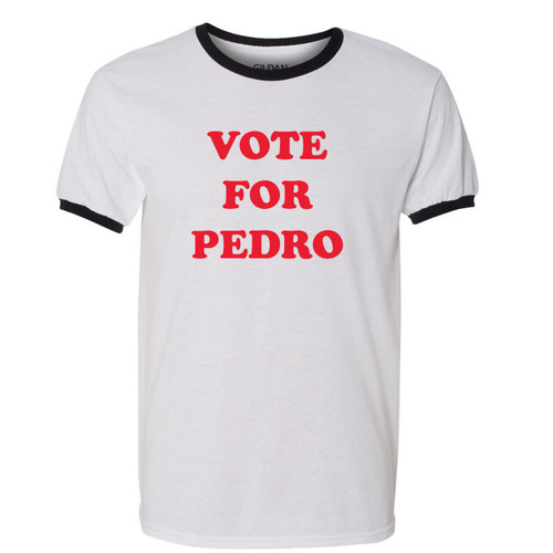 Napoleon Dynamite Ringer T Shirt Vote For Pedro Heck Yes I'd Vote For You White / Black Ringer Tee