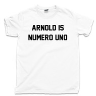 Arnold Is Numero Uno T Shirt Pumping Iron Movie Bodybuilding Muscle Gym Workout White Tee