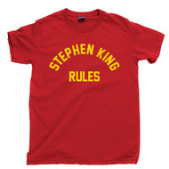 Stephen King Rules T Shirt Author Of Fiction Scary Horror Movies Monster Squad  Red Tee