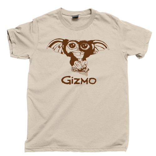 The Gremlins T Shirt Gizmo Mogwai 80s Scary Funny Kids Comedy Movie Tan Tee