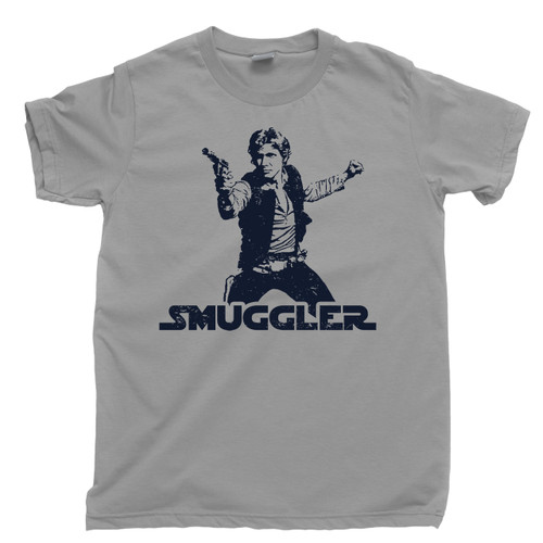 Han Solo T Shirt Smuggler Scoundrel Nerf Herder Millennium Falcon Sport Gray Tee