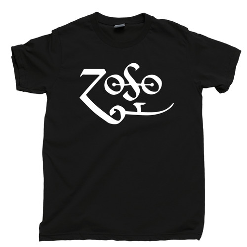 Led Zeppelin T Shirt Jimmy Page Zoso Black Tee