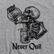 Never Quit T Shirt Beer Mug Drinking Skeleton Tattoo Sport Gray Tee