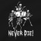 Skeleton Heavy Metal Band T Shirt Rock N Roll Forever Never Die Black Tee