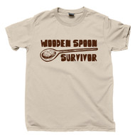 Wooden Spoon Survivor T Shirt Old School Spanking Paddle Switch Beat Whip Funny Tan Tee