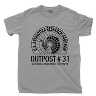 The Thing Gray T Shirt Outpost 31 U.S. Antarctica Research Program 1982 Kurt Russell John Carpenter Science Fiction Horror Movie Tee