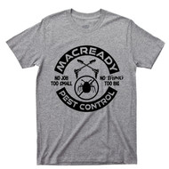 The Thing T Shirt MacReady Pest Control 1982 Kurt Russell John Carpenter Science Fiction Horror Movie Gray Tee