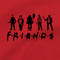 Horror Friends Red T Shirt Jason Voorhees Freddy Krueger Michael Myers Leatherface Pennywise Movies Tee