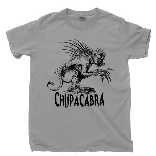 Chupacabra T Shirt Goat Sucker From Puerto Rico Cryptids Cryptozoology Legendary Creature Mythical Animal Gray Tee