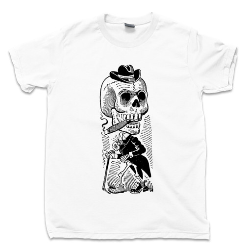 Jose Guadalupe Lagartijo T Shirt Calavera Maderista Famous Mexican Revolution Artist Day Of The Dead White Tee