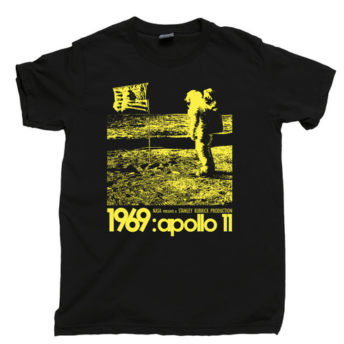 Stanley Kubrick Apollo 11 Conspiracy Theory Black T Shirt Moon Landing Hoax Black Tee