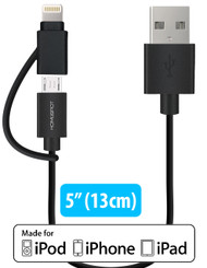 [Apple Certified]  Micro-USB to Lightning 2-in-1 Cable with Duo Connector