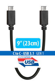 9" (23cm) 3.1 USB-C to USB-C Cable (Type C Cable)