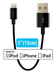  Short iPhone Charger Lightning Cable Charging Cord MFI by HomeSpot 5" Short Length Certified for iPhone X / 8 / 8 Plus / 7 / 7 Plus / 6 / 6 Plus / 5S iPad Air / Air 2 / Pro (1 Pack - Black)