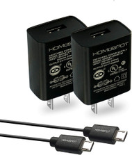 HomeSpot Sync & Charge 2 Pack Micro-USB to USB Cable - 6.6ft (2M) Extra Long Charging Cable with US 5V1A USB Wall Charger  Black