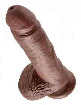 King Penis 8 Inches Penis Balls Brown by Pipedream Products