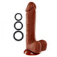 Pro Sensual Premium Silicone Dong Brown 8 inches with 3 C-Rings by Cloud 9 Novelties