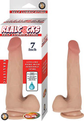 RealShaft Dildo Self Lubricating 7 inches Realistic Dildo Beige by NassToys
