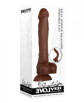 Real Supple Poseable Silicone 8.25 In Dark Adult Toys