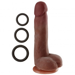 Cloud 9 Dual Density Real Touch 7 inches Dong with Balls Brown Best Adult Toys