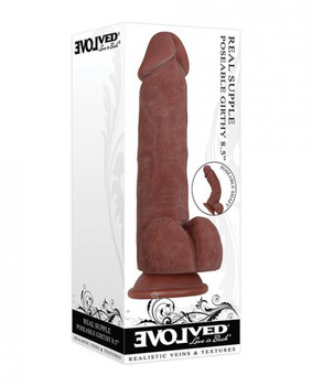 Real Supple Poseable Girthy 8.5 In Dark by Evolved Novelties