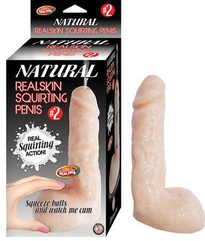 Natural Realskin Squirting Penis 02 7 inches Dildo Beige Adult Sex Toys