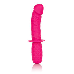 Silicone Grip Thruster Pink G-Spot Dildo Adult Toy