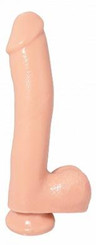 Basix Rubber Works 10 inches Dong Suction Cup Beige Adult Sex Toy