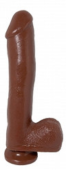 Basix Rubber Works 10 inches Dong Suction Cup Brown Adult Sex Toys