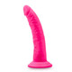 Neo Elite 7.5in Silicone Dual Density Penis Neon Pink by Blush Novelties - view 4