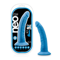 Neo Elite 7.5in Silicone Dual Density Cock Neon Blue Best Sex Toy