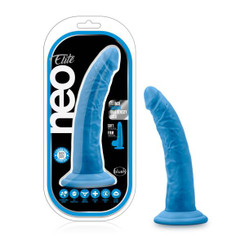Neo Elite 7.5in Silicone Dual Density Penis Neon Blue by Blush Novelties