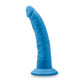 Neo Elite 7.5in Silicone Dual Density Penis Neon Blue by Blush Novelties - view 4