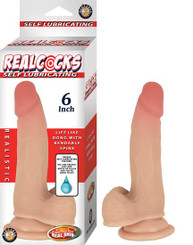 Realcocks Self Lubricating 6 inches Realistic Dildo Beige Best Sex Toys
