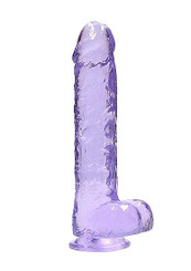Real Cock 9in Realistic Dildo W/ Balls Purple Sex Toy